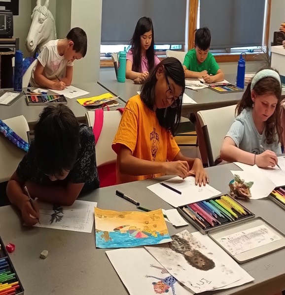 Children Drawing during Workshop